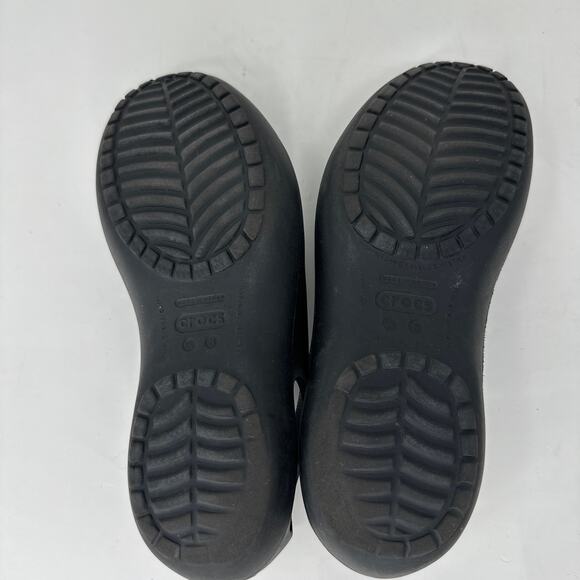 Crocs Kadee Shoes Ballet Flats Cutout Rounded Toe Slip On Black Womens Size 8 - Picture 7 of 8